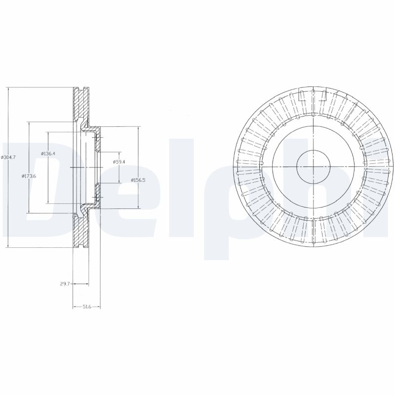 DELPHI Első féktárcsa BG4214_DEL