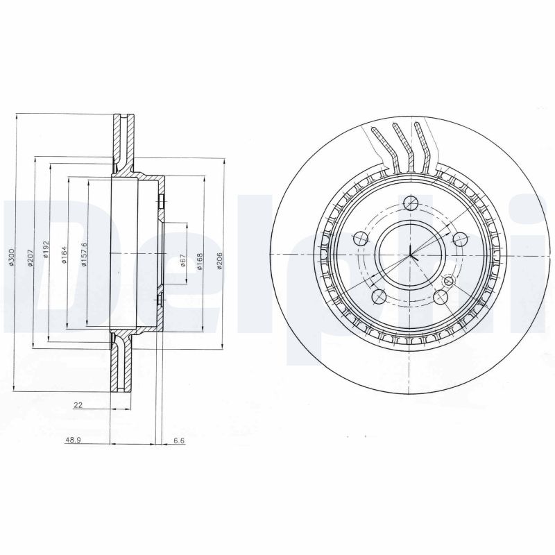 DELPHI Hátsó féktárcsa BG4226C_DEL