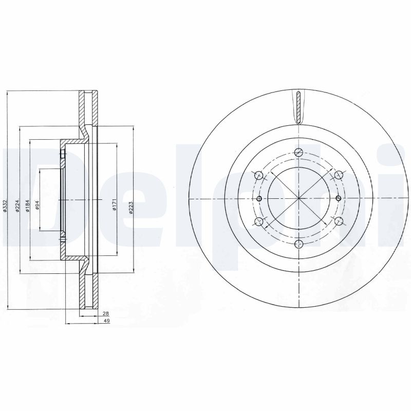 DELPHI Első féktárcsa BG4228_DEL