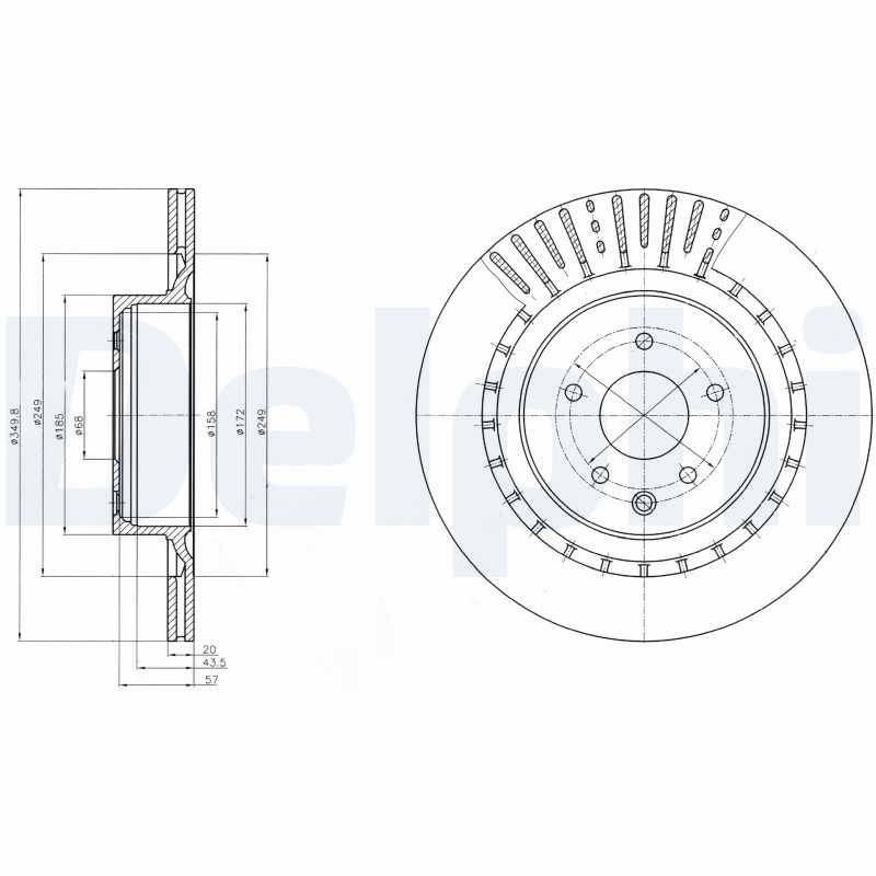 DELPHI Hátsó féktárcsa BG4230C_DEL