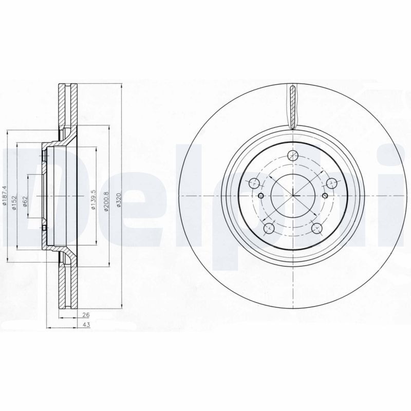 DELPHI Első féktárcsa BG4235_DEL