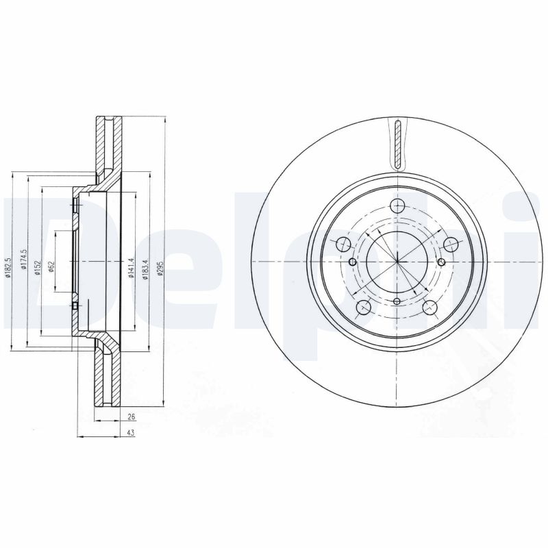 DELPHI Első féktárcsa BG4236_DEL