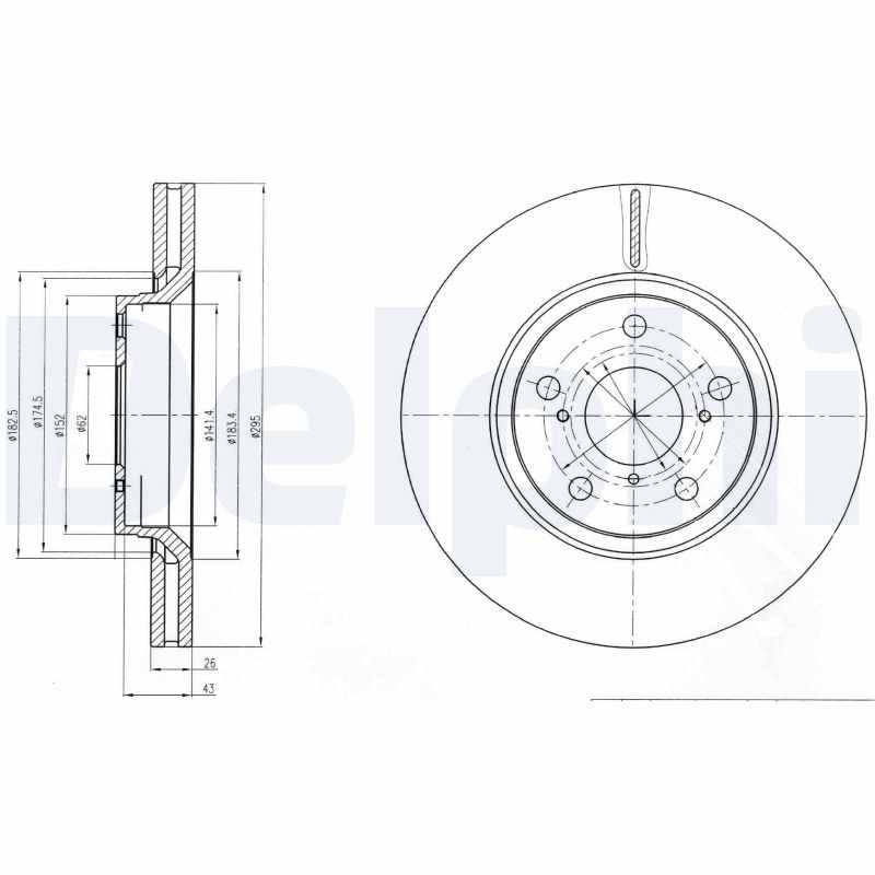 DELPHI Első féktárcsa BG4236C_DEL