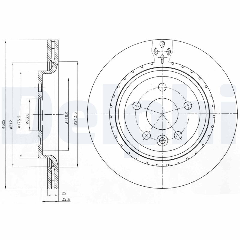 DELPHI Hátsó féktárcsa BG4240_DEL