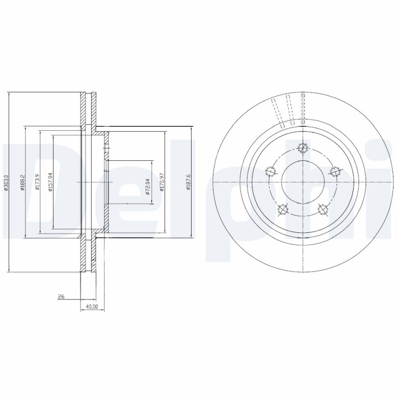 DELPHI Hátsó féktárcsa BG4240C_DEL