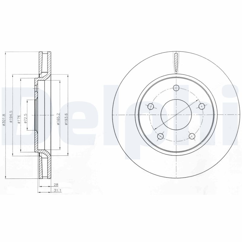 DELPHI Első féktárcsa BG4248_DEL