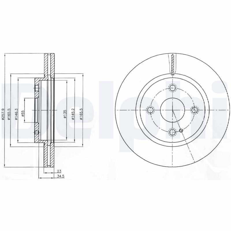 DELPHI Első féktárcsa BG4254_DEL