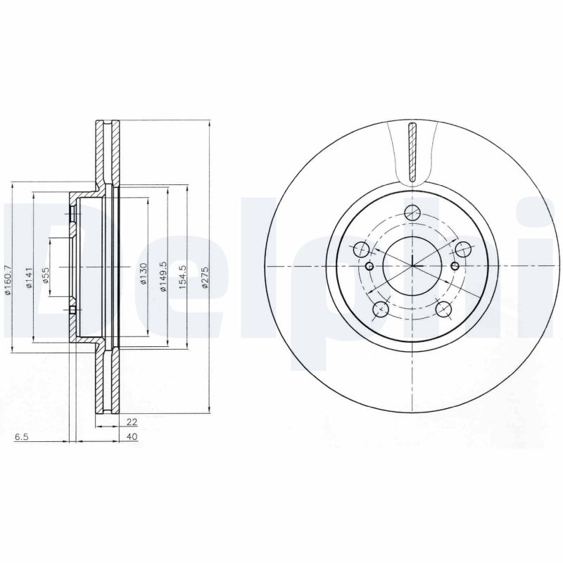 DELPHI Első féktárcsa BG4277_DEL