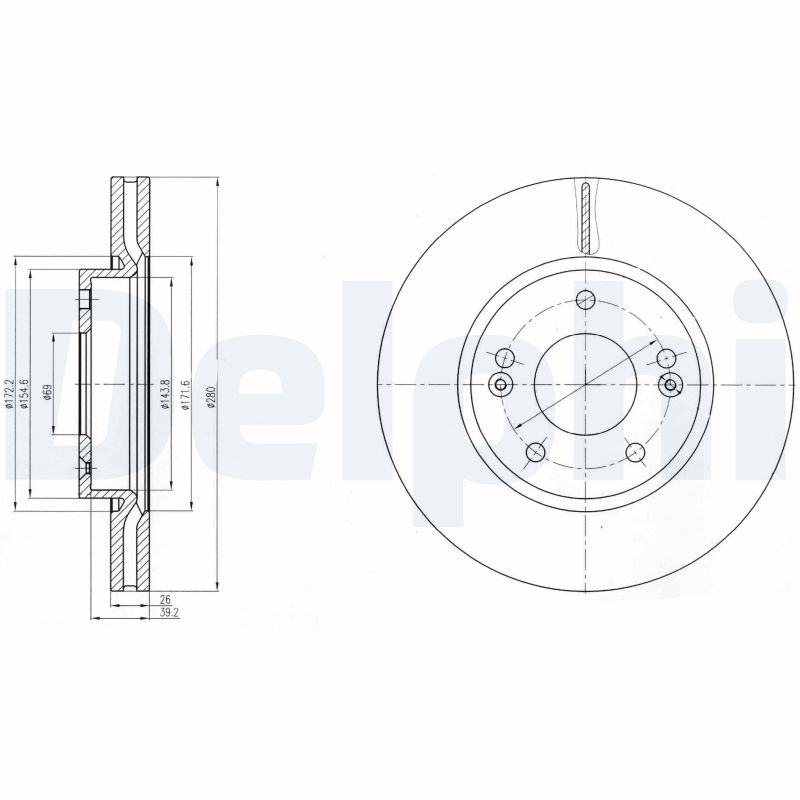 DELPHI Első féktárcsa BG4281C_DEL