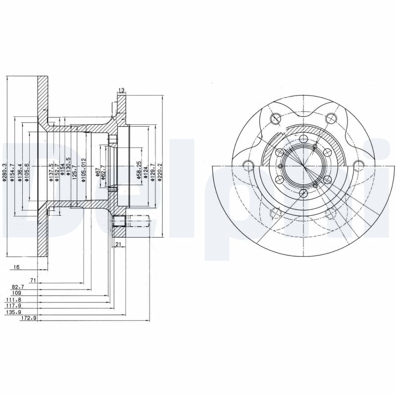 DELPHI Első féktárcsa BG429_DEL