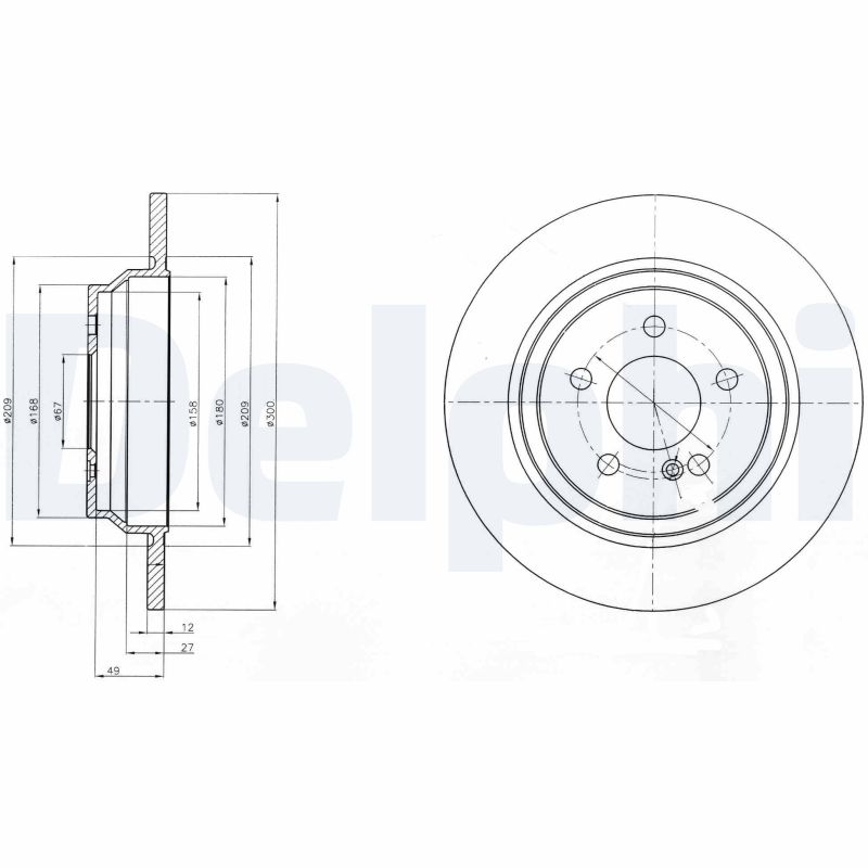 DELPHI Hátsó féktárcsa BG4298C_DEL