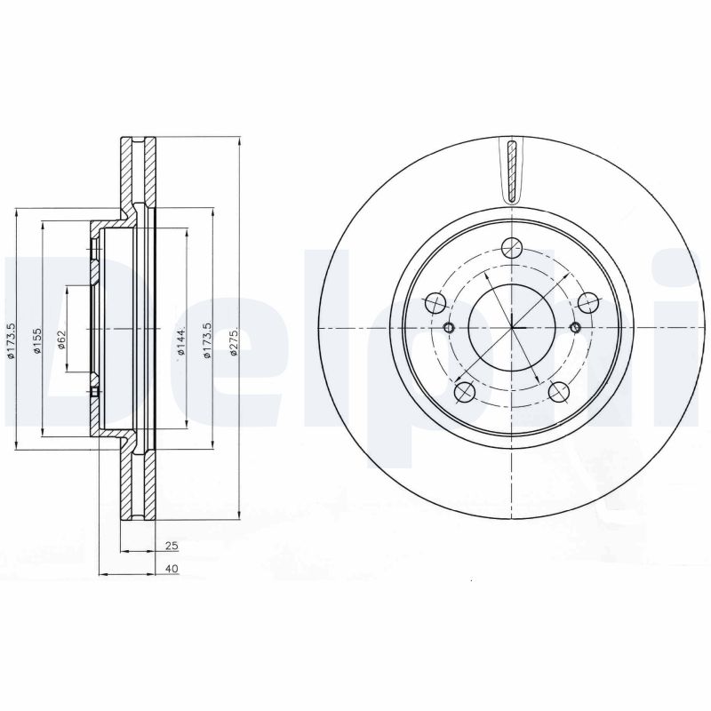 DELPHI Hátsó féktárcsa BG4304_DEL