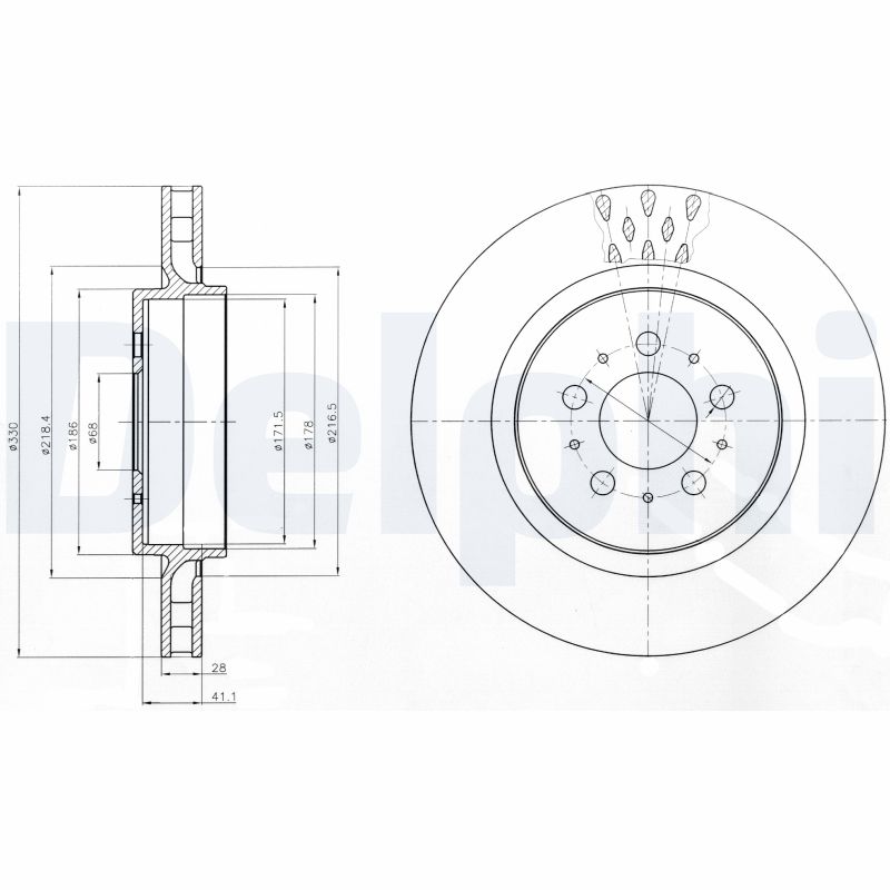 DELPHI Hátsó féktárcsa BG4306C_DEL