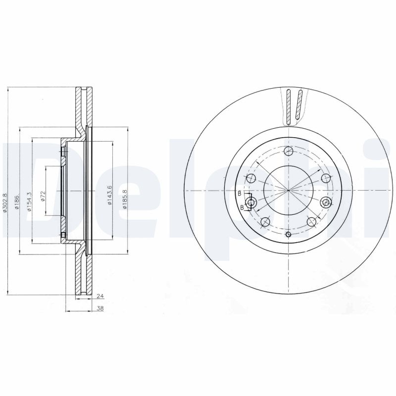 DELPHI Első féktárcsa BG4316_DEL