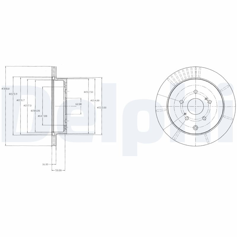 DELPHI Hátsó féktárcsa BG4329_DEL