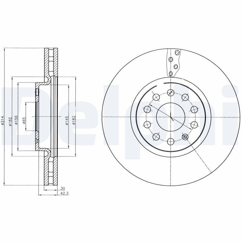 DELPHI Első féktárcsa BG4330C_DEL