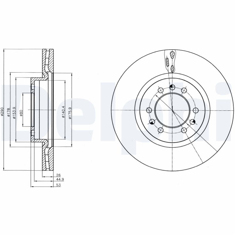 DELPHI Első féktárcsa BG4339_DEL