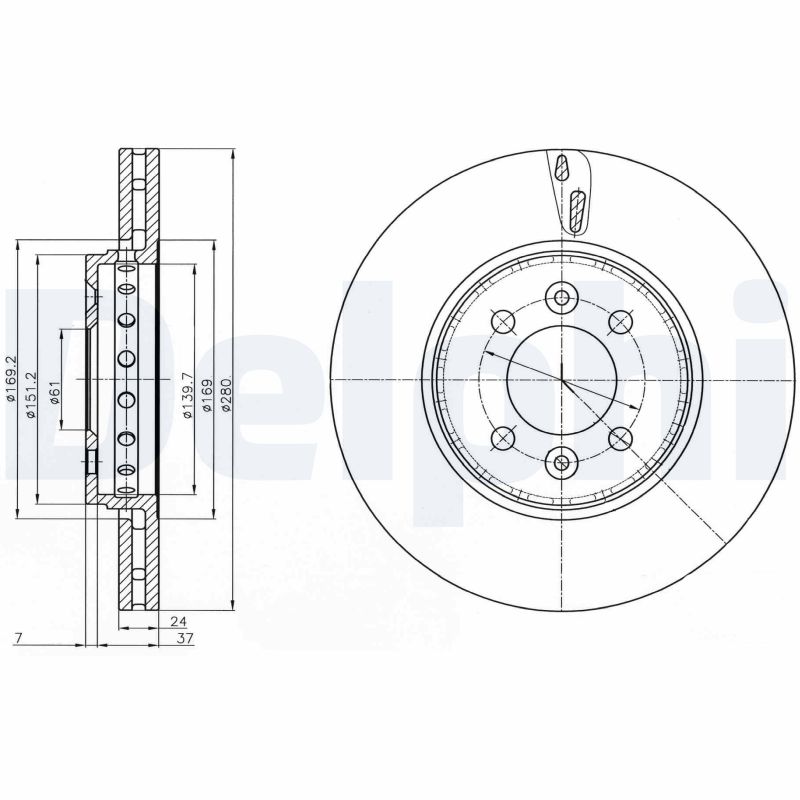 DELPHI Első féktárcsa BG4536C_DEL