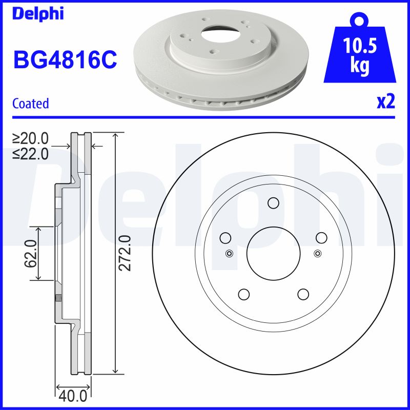 DELPHI Féktárcsa, mind BG4816C_DEL