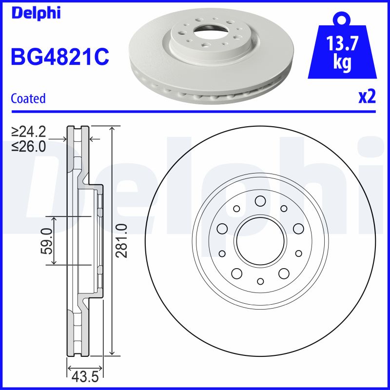 DELPHI Féktárcsa, mind BG4821C_DEL