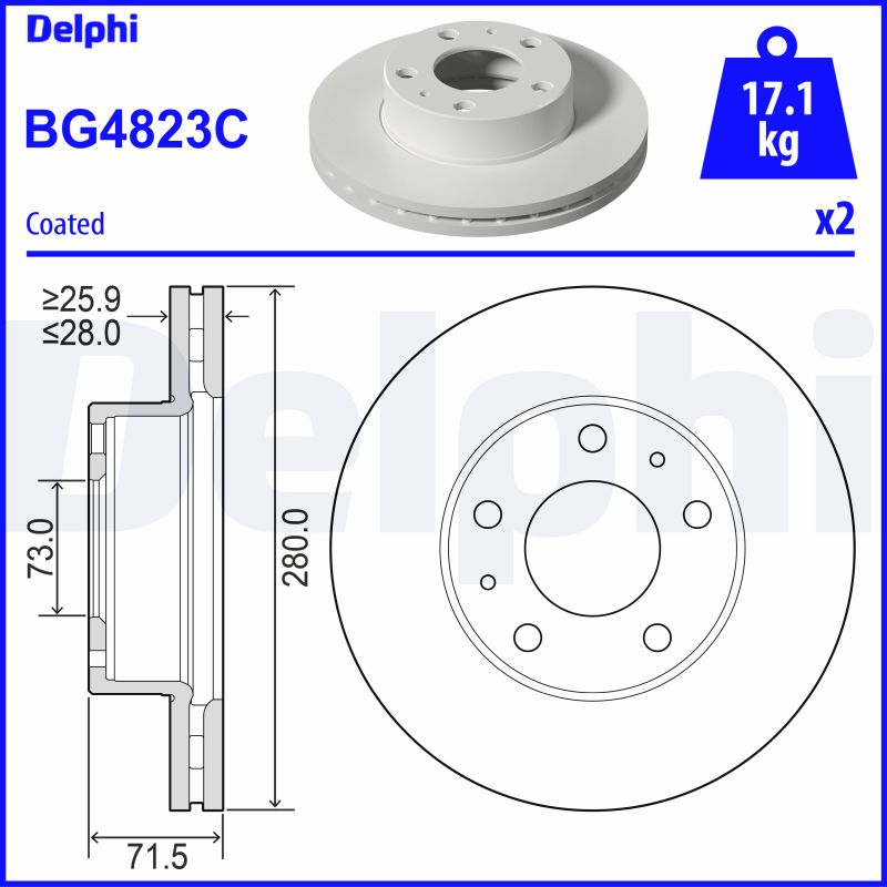 DELPHI Féktárcsa, mind BG4823C_DEL