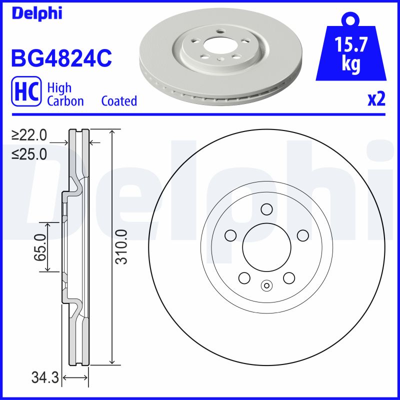 DELPHI Féktárcsa, mind BG4824C_DEL