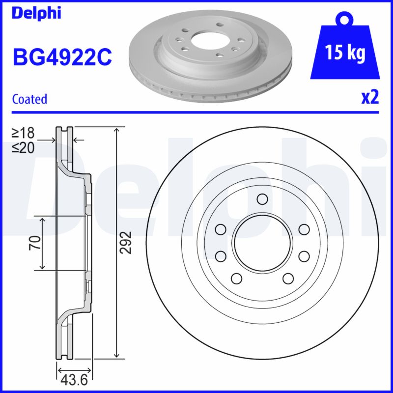 DELPHI Féktárcsa, mind BG4922C_DEL