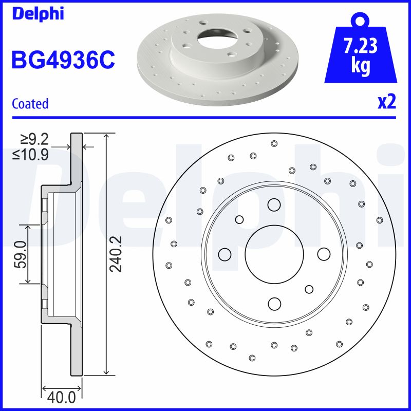 DELPHI Féktárcsa, mind BG4936C_DEL