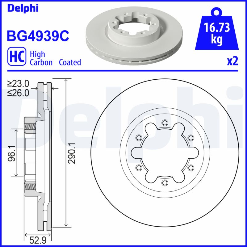 DELPHI Féktárcsa, mind BG4939C_DEL