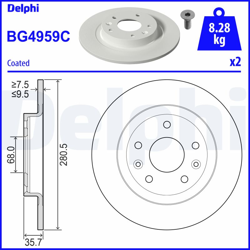 DELPHI Féktárcsa, mind BG4959C_DEL