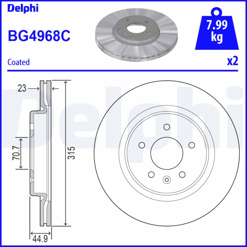 DELPHI Féktárcsa, mind BG4968C_DEL