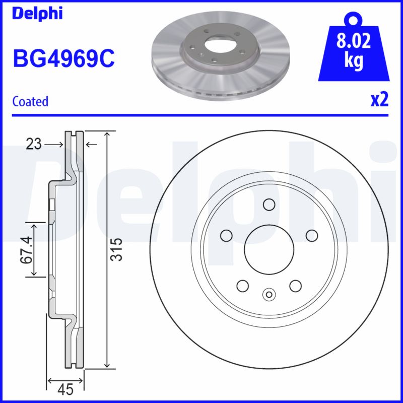 DELPHI Féktárcsa, mind BG4969C_DEL