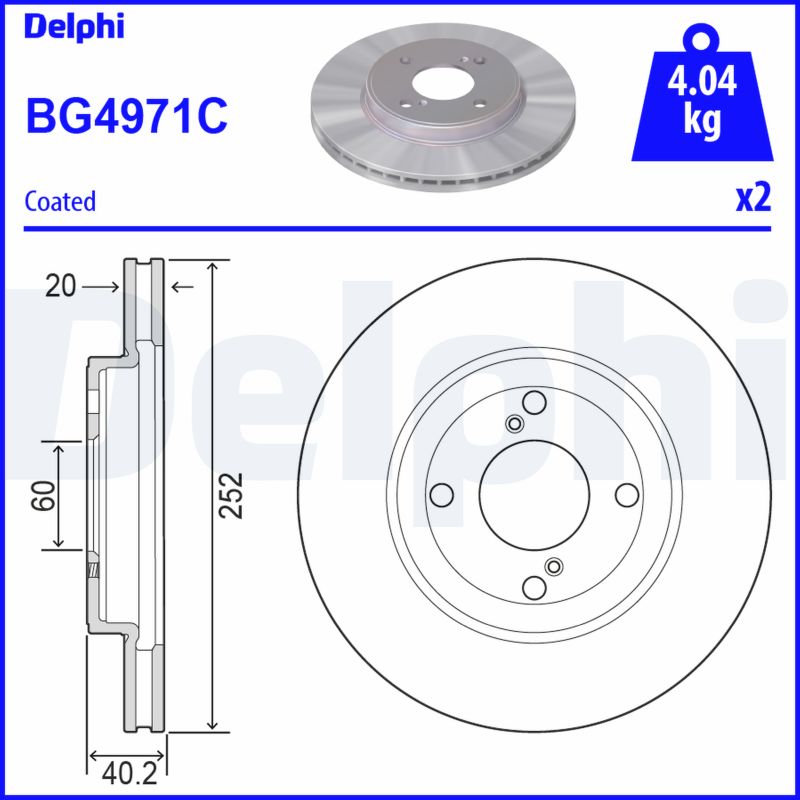 DELPHI Féktárcsa, mind BG4971C_DEL