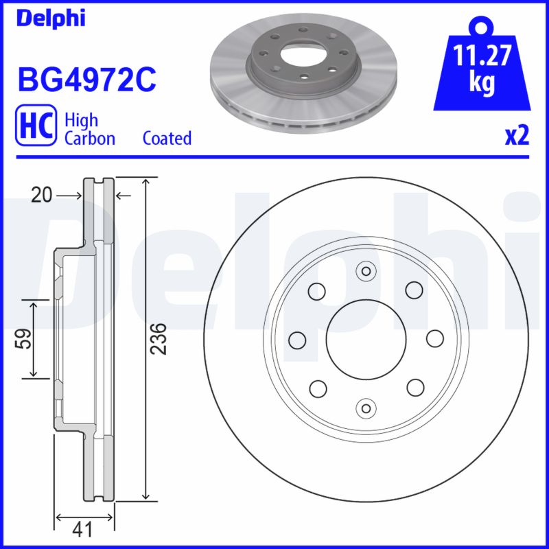 DELPHI Féktárcsa, mind BG4972C_DEL