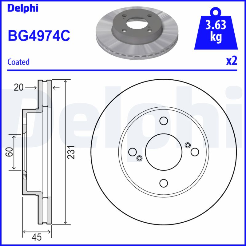 DELPHI Féktárcsa, mind BG4974C_DEL