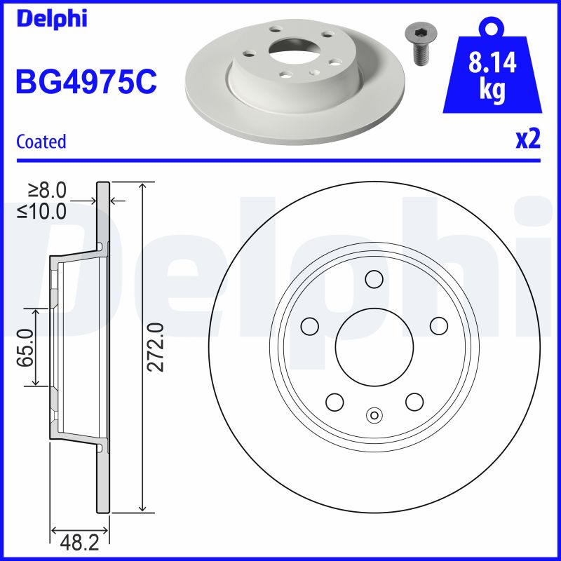 DELPHI Féktárcsa, mind BG4975C_DEL