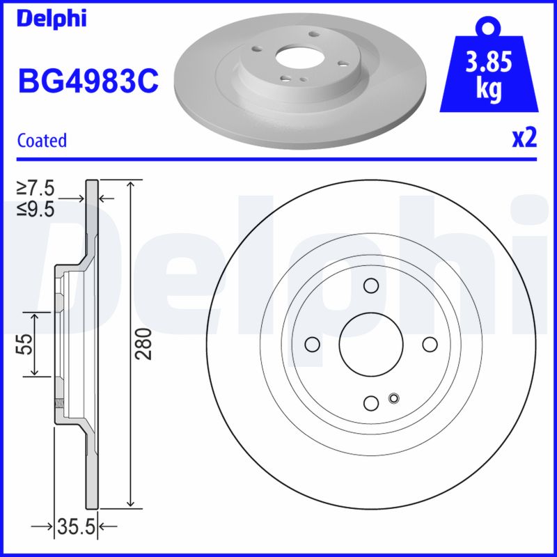 DELPHI Féktárcsa, mind BG4983C_DEL