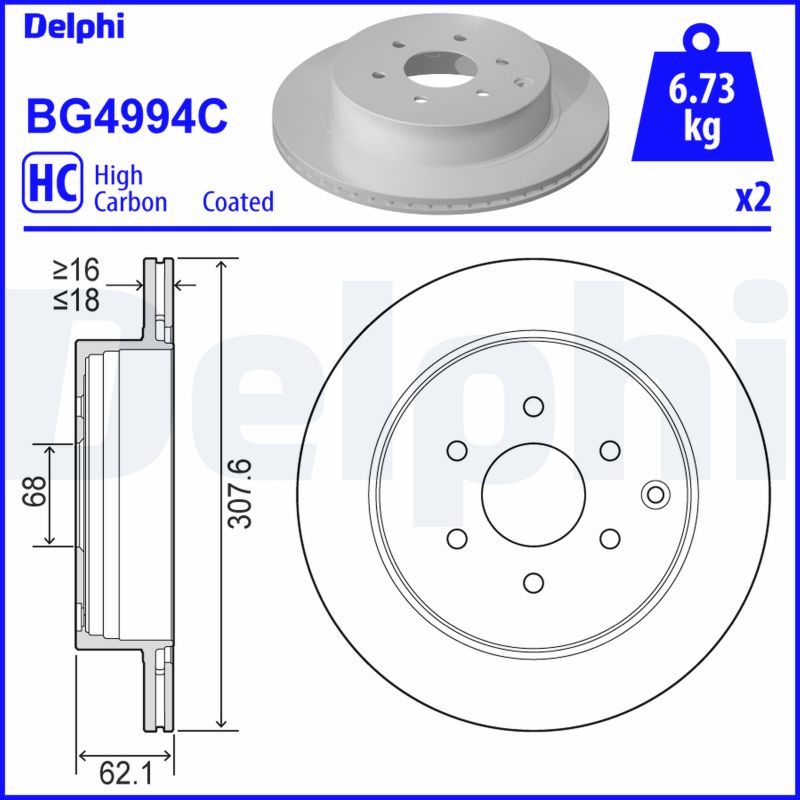 DELPHI Féktárcsa, mind BG4994C_DEL