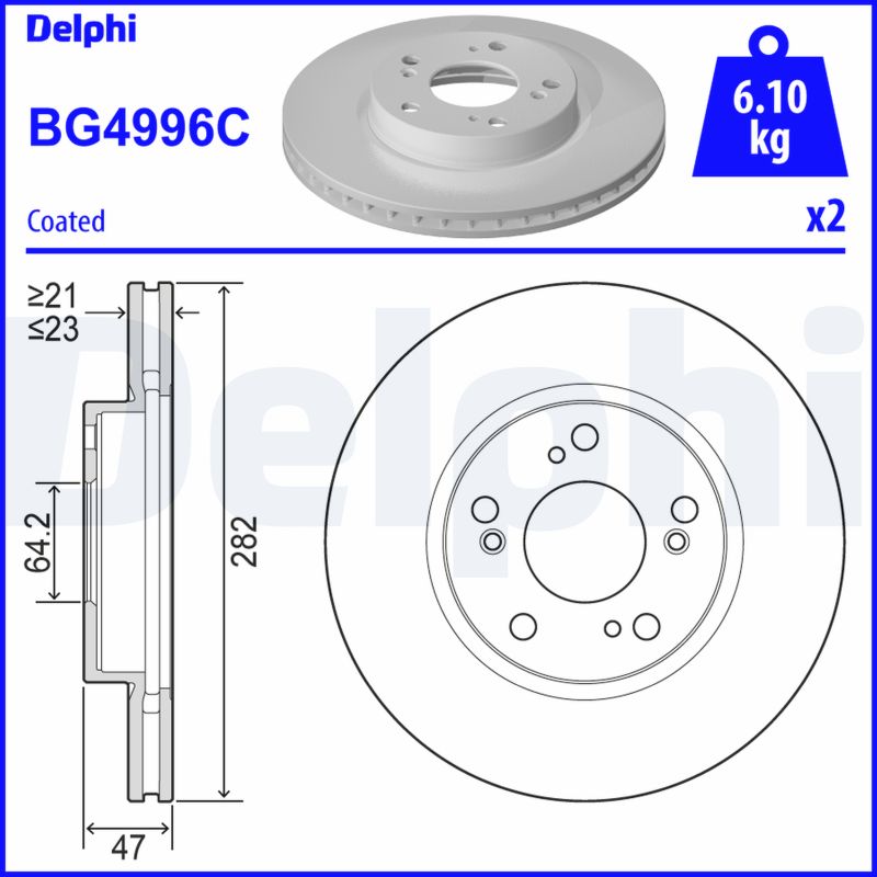 DELPHI Féktárcsa, mind BG4996C_DEL