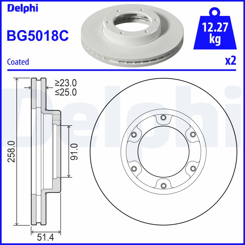 DELPHI Féktárcsa, mind BG5018C_DEL