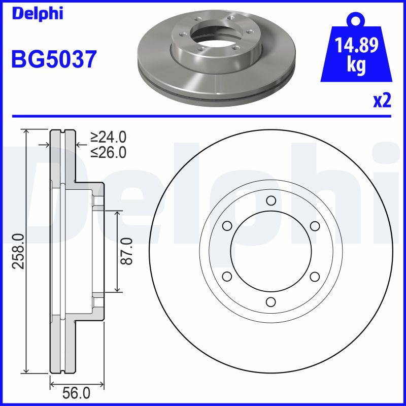 DELPHI Első féktárcsa BG5037_DEL