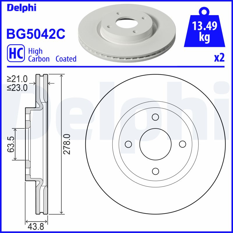 DELPHI Féktárcsa, mind BG5042C_DEL