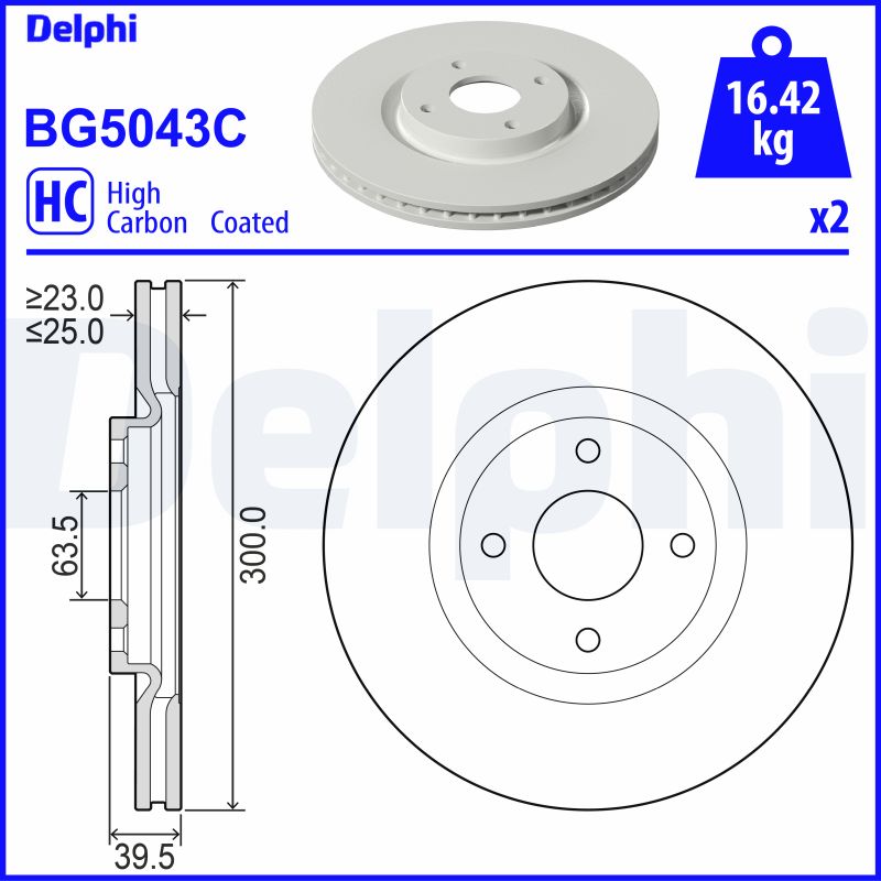 DELPHI Féktárcsa, mind BG5043C_DEL