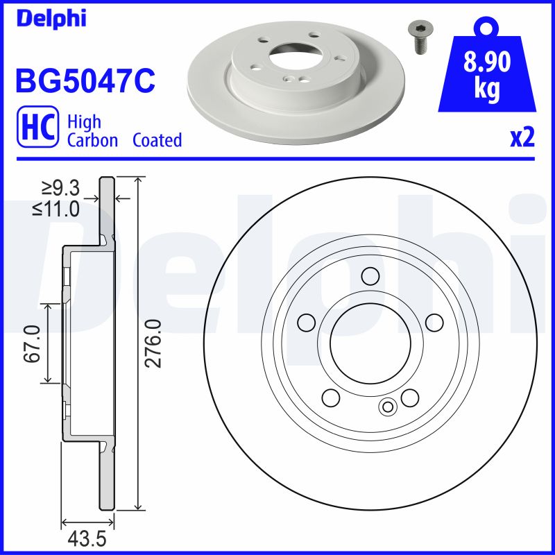 DELPHI Féktárcsa, mind BG5047C_DEL