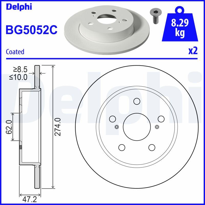 DELPHI Féktárcsa, mind BG5052C_DEL