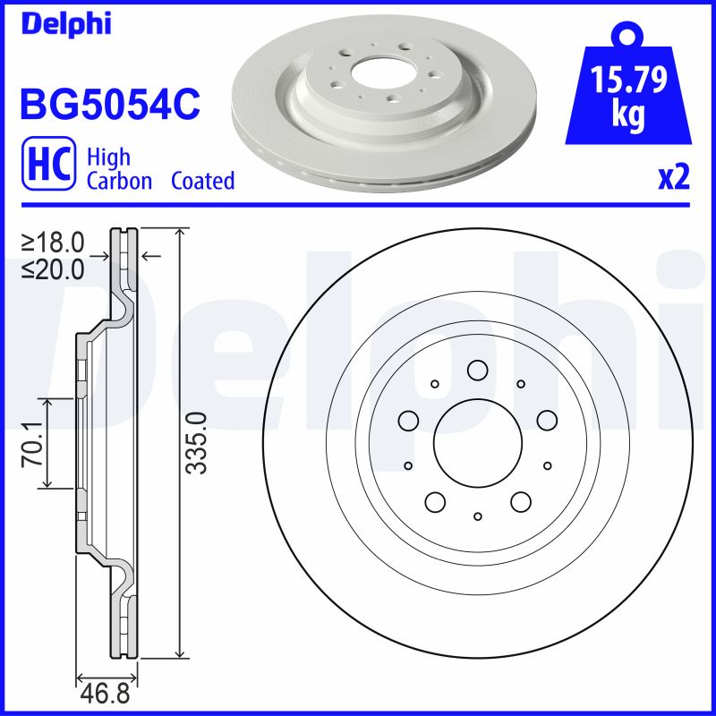 DELPHI Féktárcsa, mind BG5054C_DEL