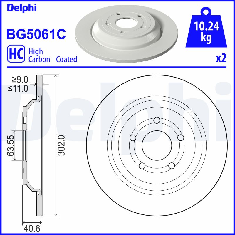 DELPHI Féktárcsa, mind BG5061C_DEL