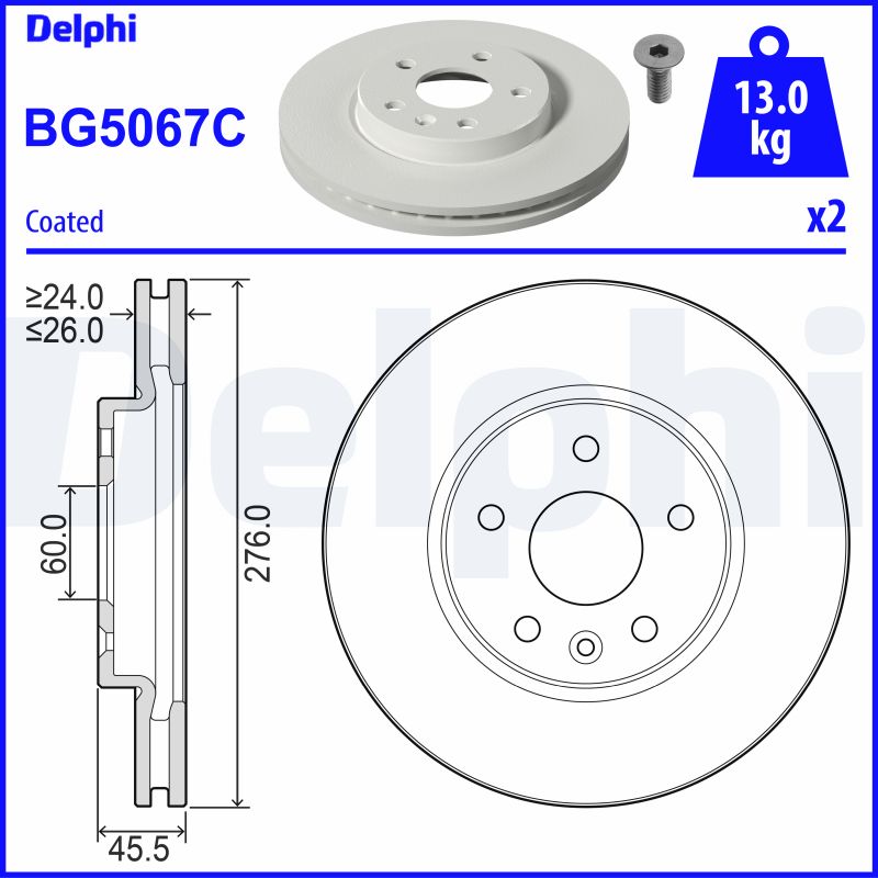 DELPHI Féktárcsa, mind BG5067C_DEL