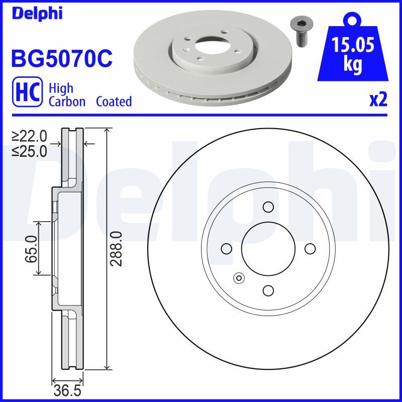 DELPHI Féktárcsa, mind BG5070C_DEL