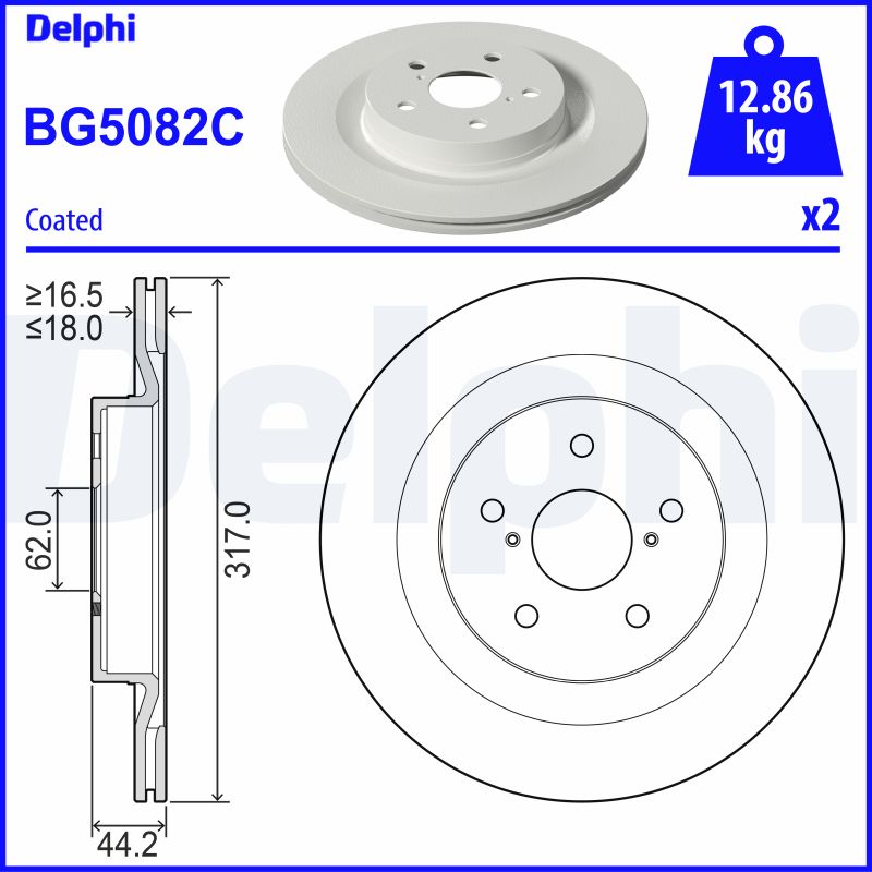 DELPHI Féktárcsa, mind BG5082C_DEL